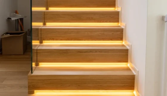 Schody dębowe z podświetleniem LED – Jurrex Katowice